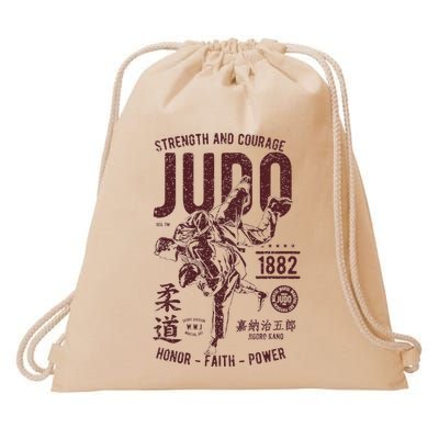 Distressed Retro Judo Outfit Vintage Judo Drawstring Bag