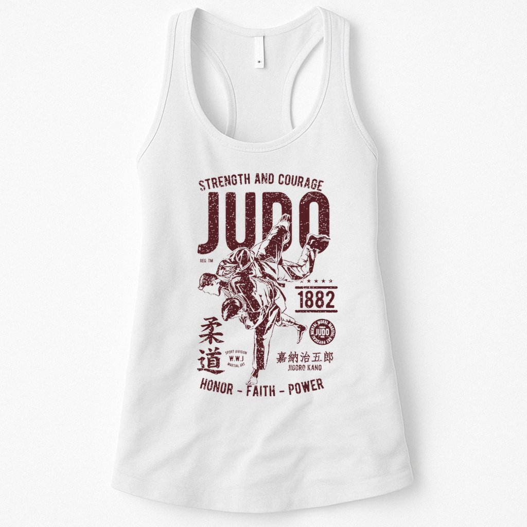 Distressed Retro Judo Outfit Vintage Judo Womens Tank Top