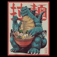 Dinosaur Ramen Japanese Art Graphic Kawaii Monster Anime Backpack