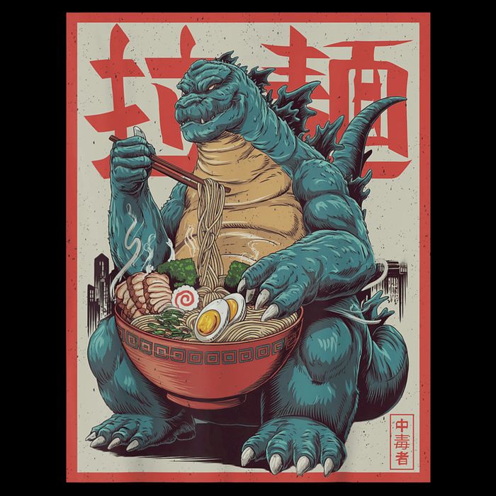 Dinosaur Ramen Japanese Art Graphic Kawaii Monster Anime Backpack
