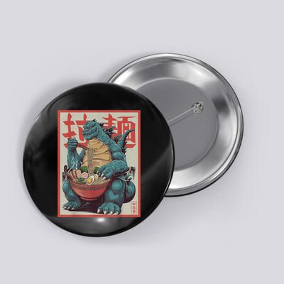 Dinosaur Ramen Japanese Art Graphic Kawaii Monster Anime Button