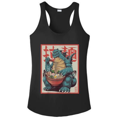 Dinosaur Ramen Japanese Art Graphic Kawaii Monster Anime Ladies PosiCharge Competitor Racerback Tank