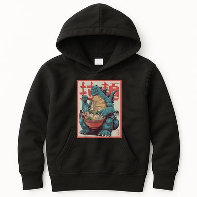 Dinosaur Ramen Japanese Art Graphic Kawaii Monster Anime Kids Hoodie