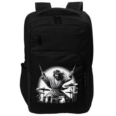 Drummer Rock Jesus Drumming Impact Tech Backpack