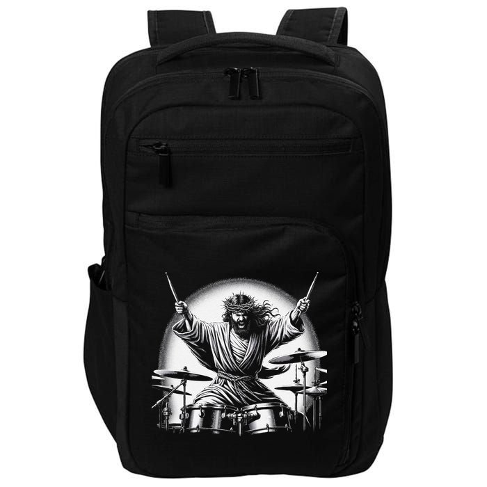 Drummer Rock Jesus Drumming Impact Tech Backpack