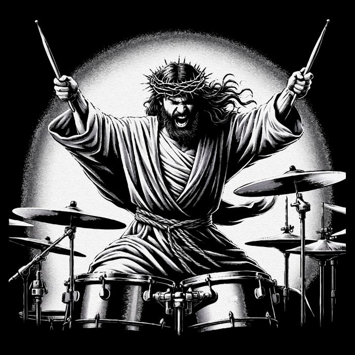 Drummer Rock Jesus Drumming Impact Tech Backpack
