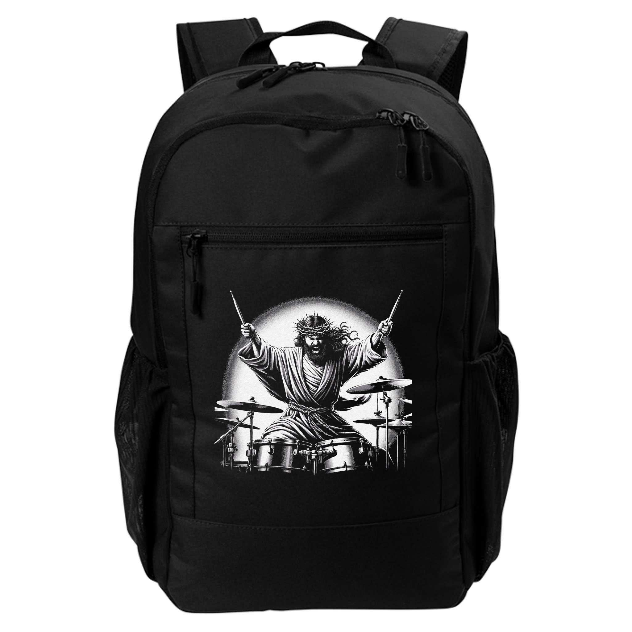 Drummer Rock Jesus Drumming Backpack