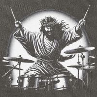 Drummer Rock Jesus Drumming Cotton Canvas Backpack