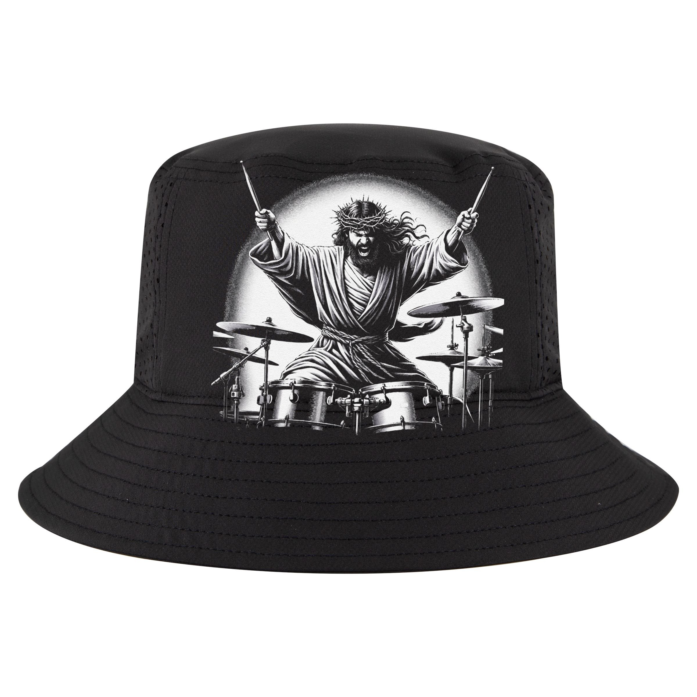 Drummer Rock Jesus Drumming Cooling Performance Crew T-Shirt