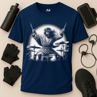 Drummer Rock Jesus Drumming Cooling Performance Crew T-Shirt