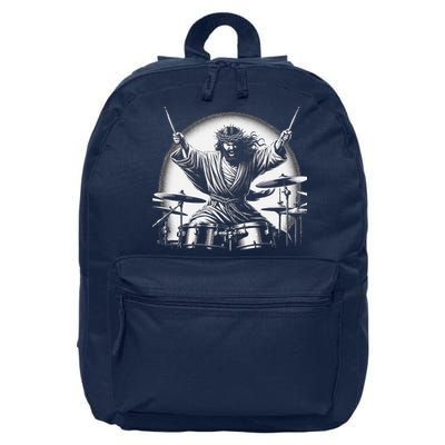 Drummer Rock Jesus Drumming 16 in Basic Backpack