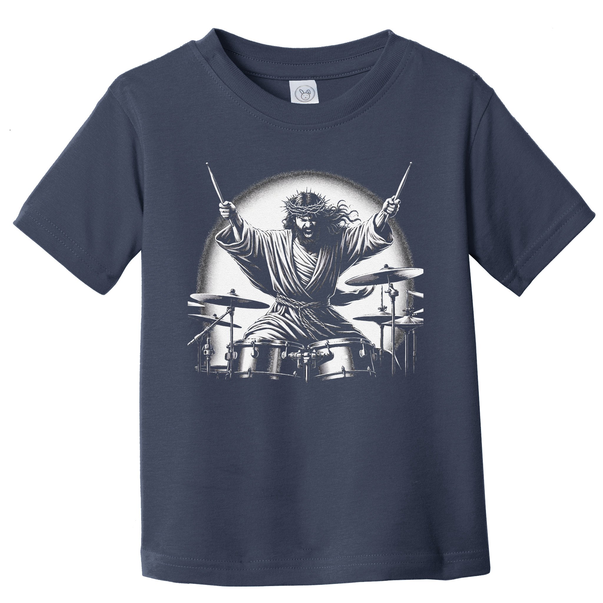 Drummer Rock Jesus Drumming Toddler T-Shirt
