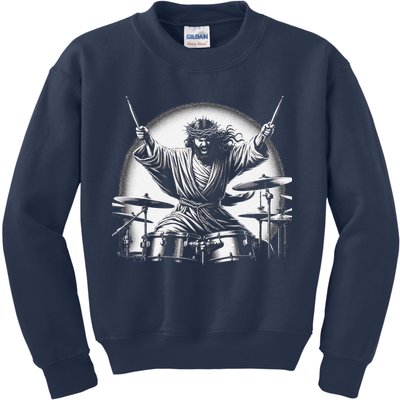 Drummer Rock Jesus Drumming Kids Sweatshirt