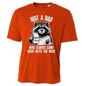 Dad Raccoon Just A Dad Who Came Back With The Milk FatherS Day Cooling Performance Crew T-Shirt