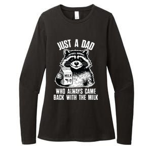 Dad Raccoon Just A Dad Who Came Back With The Milk FatherS Day Womens CVC Long Sleeve Shirt