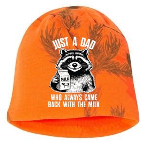 Dad Raccoon Just A Dad Who Came Back With The Milk FatherS Day Kati - Camo Knit Beanie