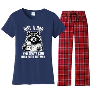 Dad Raccoon Just A Dad Who Came Back With The Milk FatherS Day Women's Flannel Pajama Set