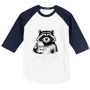 Dad Raccoon Just A Dad Who Came Back With The Milk FatherS Day Baseball Sleeve Shirt