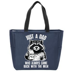 Dad Raccoon Just A Dad Who Came Back With The Milk FatherS Day Zip Tote Bag