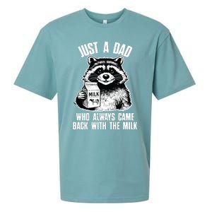 Dad Raccoon Just A Dad Who Came Back With The Milk FatherS Day Sueded Cloud Jersey T-Shirt