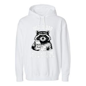 Dad Raccoon Just A Dad Who Came Back With The Milk FatherS Day Garment-Dyed Fleece Hoodie