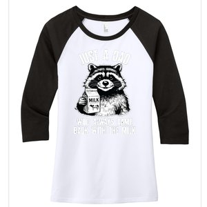 Dad Raccoon Just A Dad Who Came Back With The Milk FatherS Day Women's Tri-Blend 3/4-Sleeve Raglan Shirt