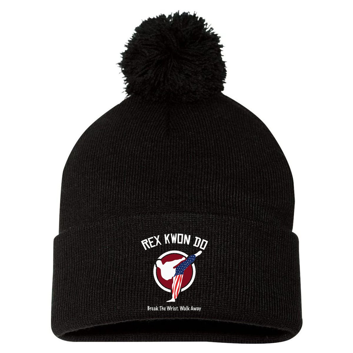 Dynamite Rex Kwon Do Break The Wrist. Walk Away Pom Pom 12in Knit Beanie