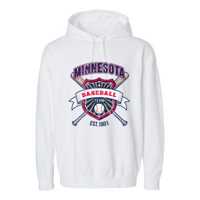 Distressed Retro Look Twin Cities Tailgate Fan Garment-Dyed Fleece Hoodie