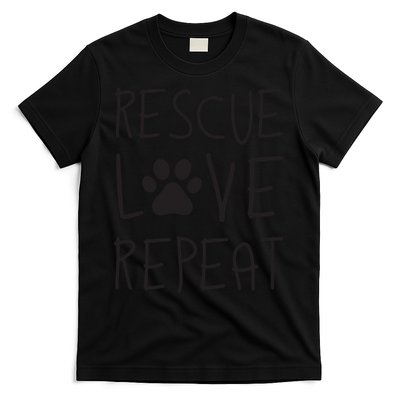 Dog Rescue Love Repeat Adopt Awareness T-Shirt