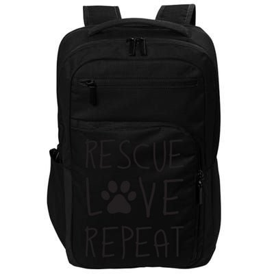Dog Rescue Love Repeat Adopt Awareness Impact Tech Backpack