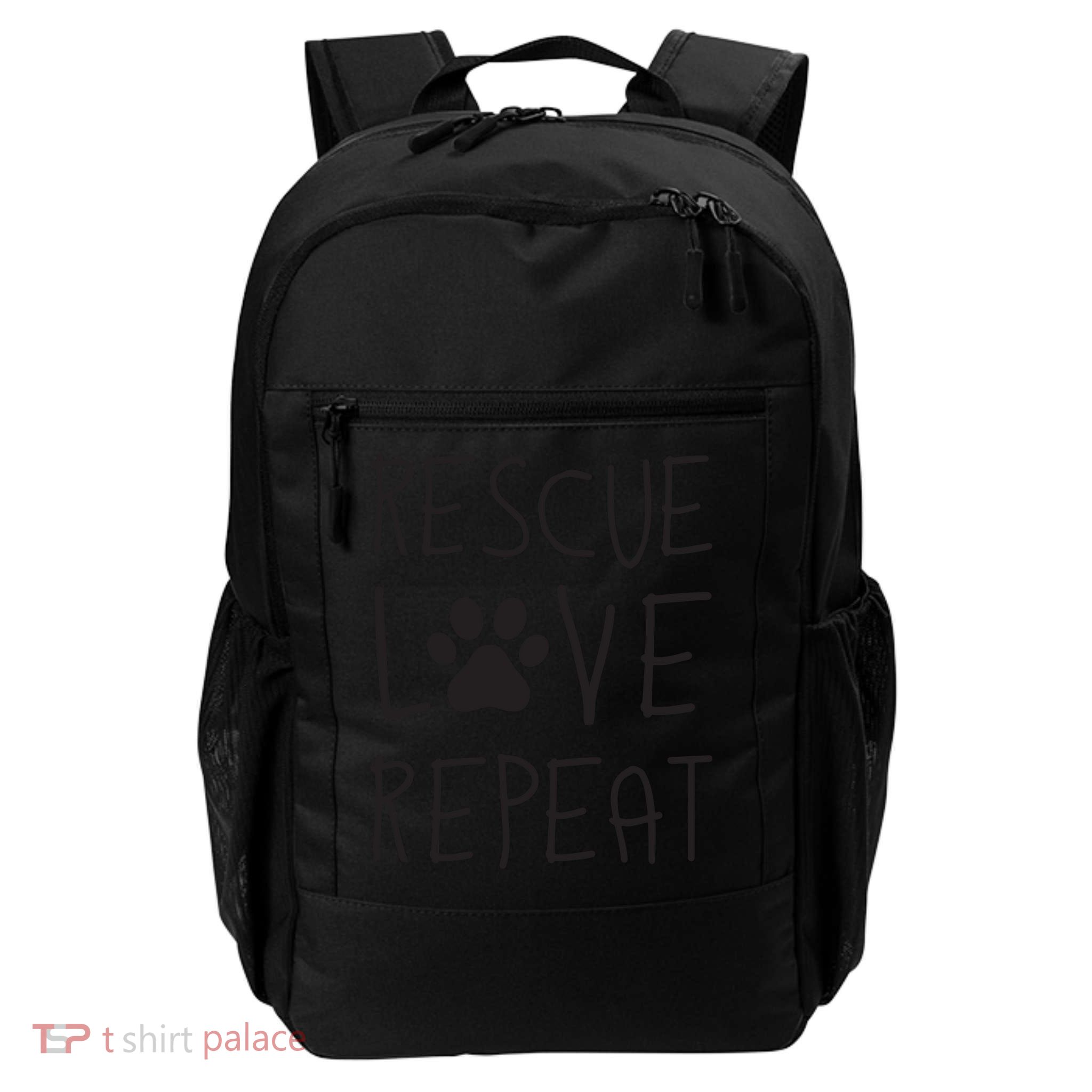 Dog Rescue Love Repeat Adopt Awareness Backpack