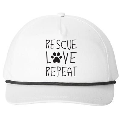 Dog Rescue Love Repeat Adopt Awareness Snapback Five-Panel Rope Hat