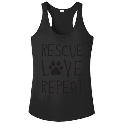 Dog Rescue Love Repeat Adopt Awareness Ladies PosiCharge Competitor Racerback Tank