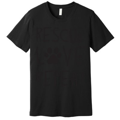 Dog Rescue Love Repeat Adopt Awareness Premium T-Shirt
