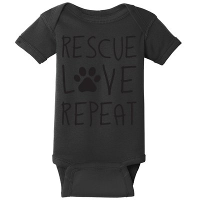 Dog Rescue Love Repeat Adopt Awareness Baby Bodysuit