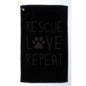 Dog Rescue Love Repeat Adopt Awareness Platinum Collection Golf Towel