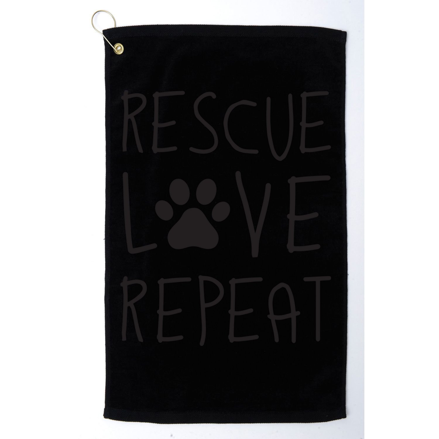 Dog Rescue Love Repeat Adopt Awareness Golf Towel