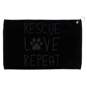 Dog Rescue Love Repeat Adopt Awareness Grommeted Golf Towel