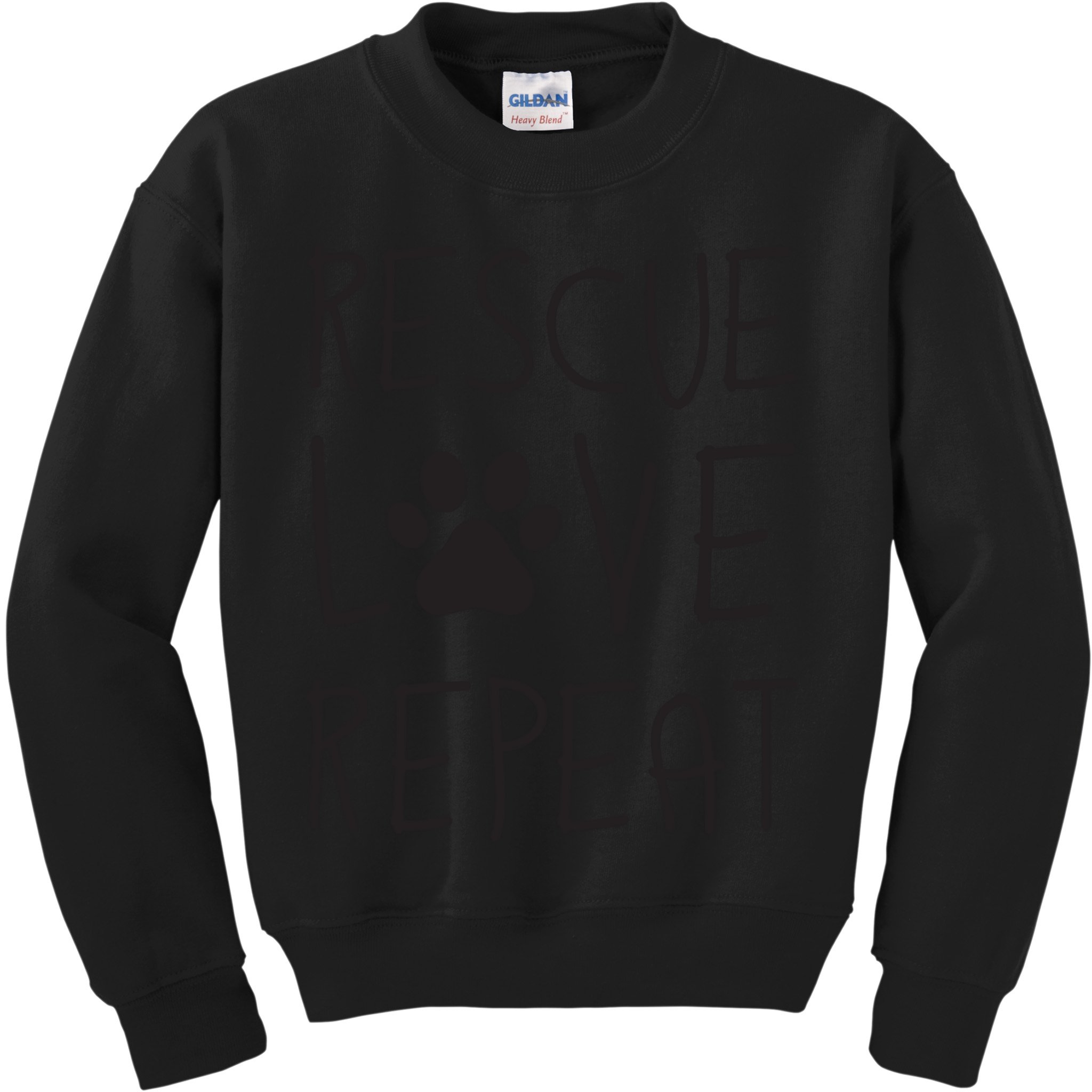 Dog Rescue Love Repeat Adopt Awareness Kids Sweatshirt