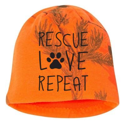 Dog Rescue Love Repeat Adopt Awareness Kati - Camo Knit Beanie