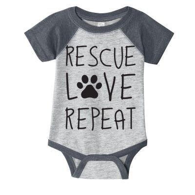 Dog Rescue Love Repeat Adopt Awareness Infant Baby Jersey Bodysuit