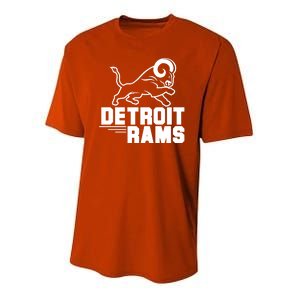 Detroit Rams Logo Youth Performance Sprint T-Shirt