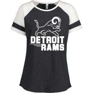 Detroit Rams Logo Enza Ladies Jersey Colorblock Tee