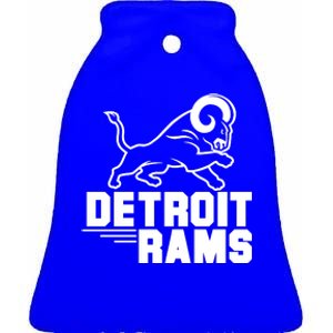 Detroit Rams Logo Ceramic Bell Ornament