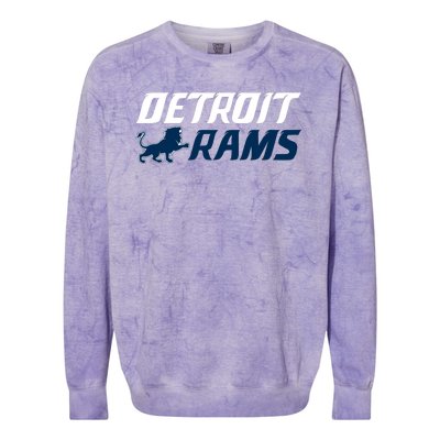 Detroit Rams Lion Colorblast Crewneck Sweatshirt