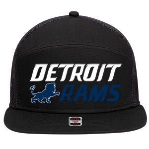 Detroit Rams Lion 7 Panel Mesh Trucker Snapback Hat