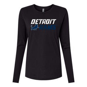 Detroit Rams Lion Womens Cotton Relaxed Long Sleeve T-Shirt