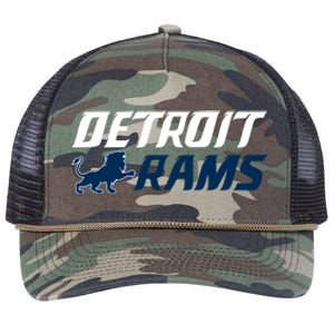 Detroit Rams Lion Retro Rope Trucker Hat Cap