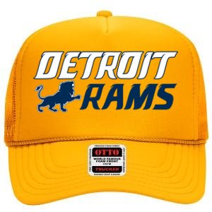 Detroit Rams Lion High Crown Mesh Back Trucker Hat