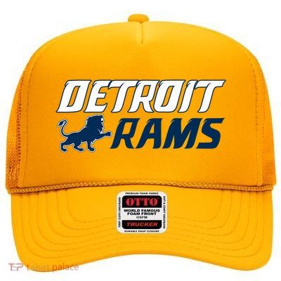 Detroit Rams Lion High Crown Mesh Back Trucker Hat